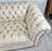 English Style Chesterfield Off-White Tufted Leather Sofa