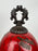 Vintage Chinese Oriental Red Pottery Vase with Lid in Antiqued Design