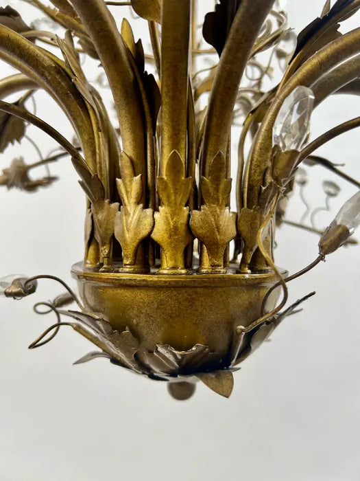 Maison Bagues Style French Foliate Design Chandelier in Bronzed Metal - 12 Arms