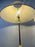 Mid-Century Modern Brass Table Lamp w Marble Base & Original Fabric Shade, Pair