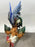 Vintage Hand-Painted Italian Majolica Ceramic Fighting Rooster Sculpture, a Pair 1980's