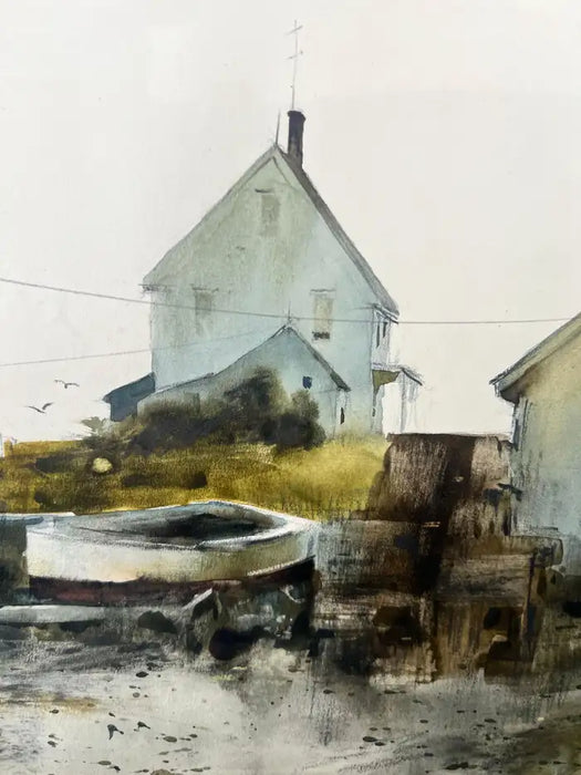 Philip Jamison Coastal Scene Watercolor Painting , Signed & Framed 1950's