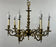 French Louis XVI Revival Style Brass Chandelier - 6 Arms
