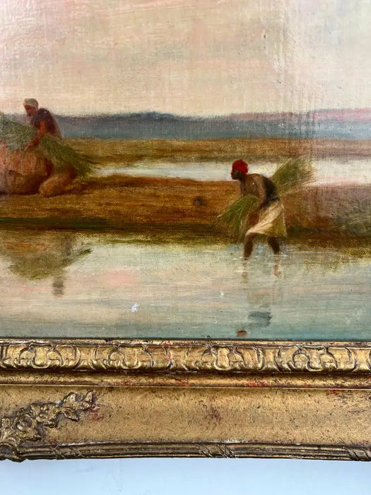 Frederick Goodall R.A Bedouins in the Desert Oil on Canvas Orientalist Painting 1890's