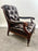Chesterfield English Style Tufted Leather Library Chair & Ottoman by Hickory