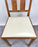 Mid Century Modern White Faux Leather and Carved Walnut Folding Chair, Set of 4