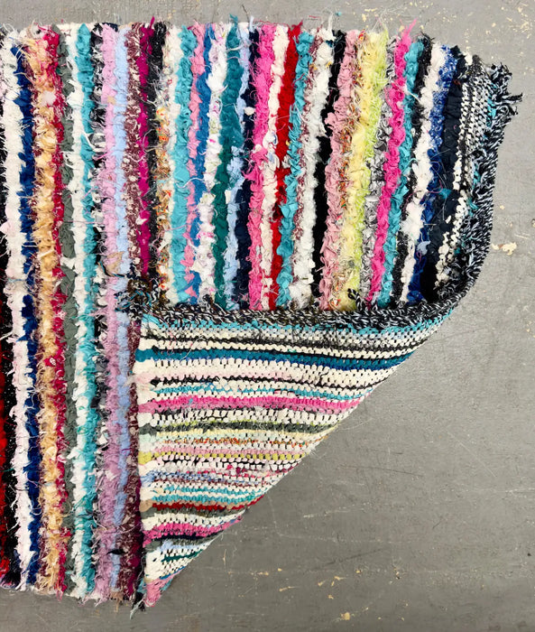 Boho Chic Moroccan Multi-color Stripe Design Small Rug or Carpet