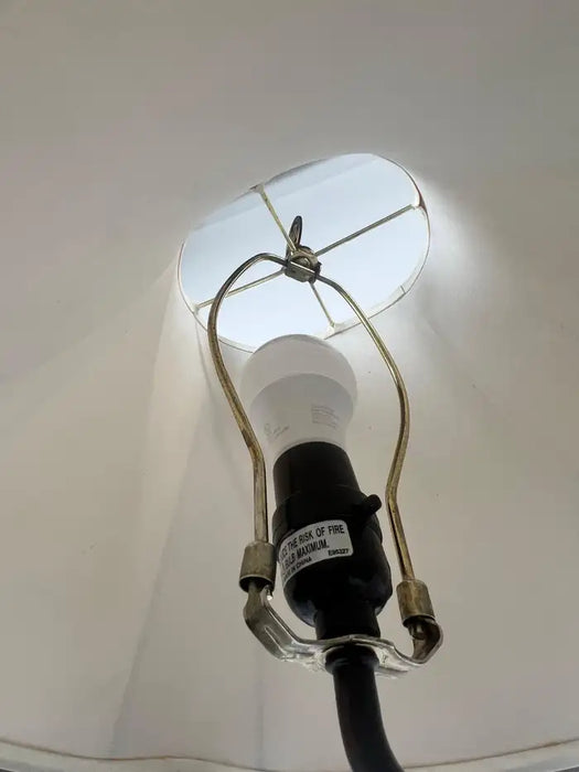 Rustic Style Flying Trout Table Lamp with Bronzed Base and Faux Leather Shade