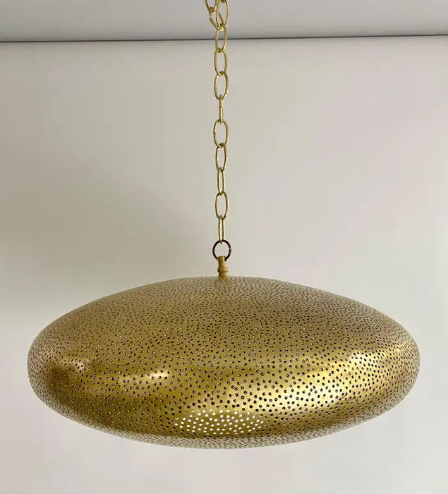 Mid-Century Modern Style Oval Spaceship Brass Pendant or Lantern