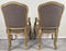 French Country Louis XV Style Lavender Grey Upholstery Bergere Chair, a Pair