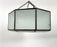 Art Deco Style White Milk Glass and Bronze Octagon Shape Pendant or Flush Mount