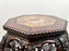 Antique Chinese Rosewood Hand Carved Octagonal w Marble Insert Pedestal or Table