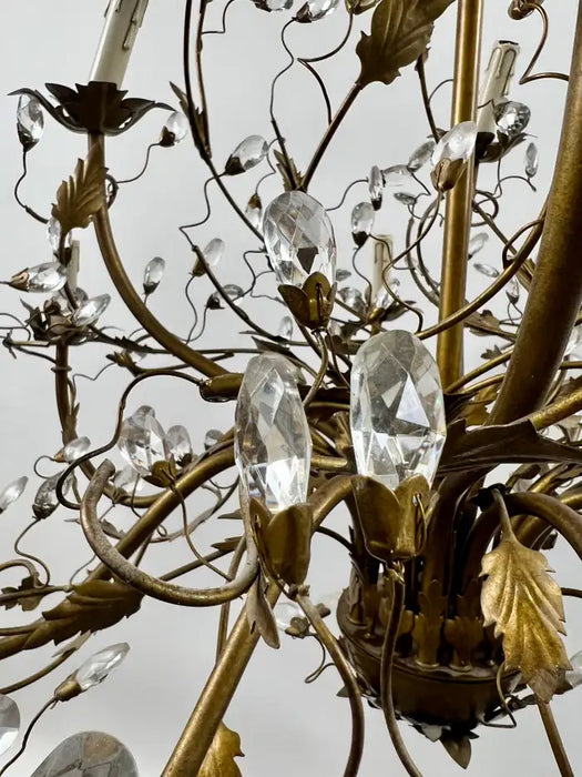 Maison Bagues Style French Foliate Design Chandelier in Bronzed Metal - 12 Arms