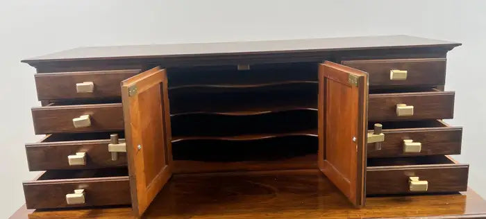 Queen Anne Style Pennsylvania House Secretary Writing Desk in Cherry Wood