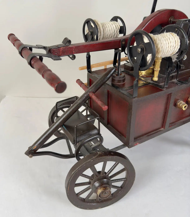 Antique Iron & Wood Fire Engine Large Model or Sculpture