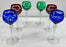 Rare Murano Glass Decanter in Cobalt Blue with Jewel-Tone StemGlasses Set, 7 Pcs