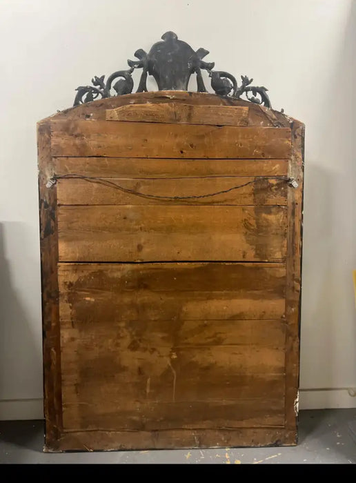 French Napoleon III Style Wrought Iron and Antiqued Glass Wall Mirror