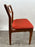 Danish Mid-Century Modern Teak Dining Chairs w Rust Red Dotted Upholstery, Set 6