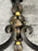 Art Nouveau Two Arms Bronze w Frosted Milk Glass Shades Wall Sconce, a set of 3