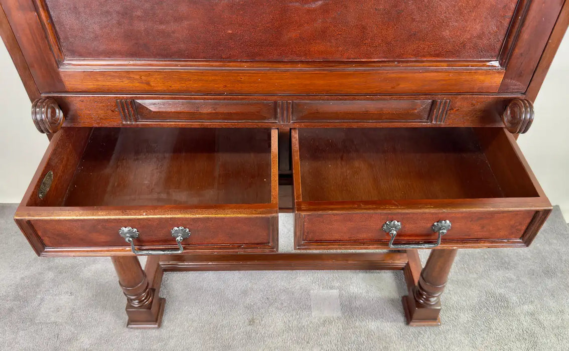 Traditional Style Mahogany Wine Bar Secretary Cabinet by South Cone Trading Co