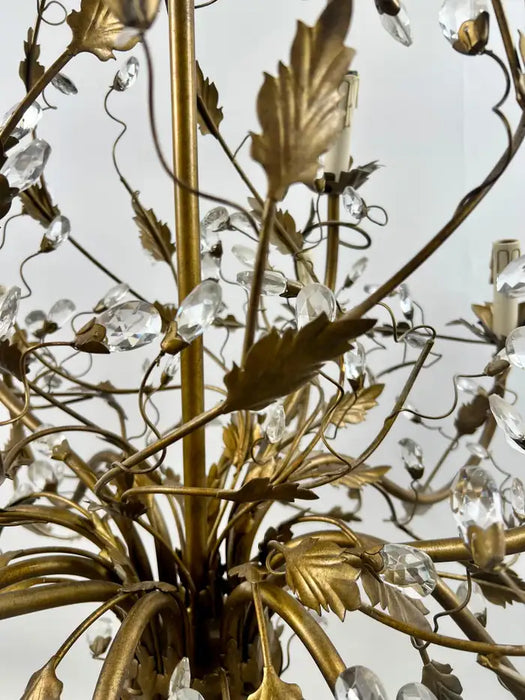 Maison Bagues Style French Foliate Design Chandelier in Bronzed Metal - 12 Arms