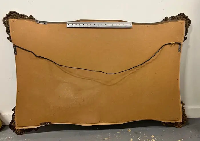 Mid-Century Italian Baroque Revival Wall Mirror with Gilded Rocaille Corners