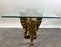 Large Sculptural Elephant Table Base in Carved resin w Antique Gilt Finish