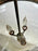 French Regency Style Bell Jar Pendant with Seeded Glass and Acanthus Leaf Bronze
