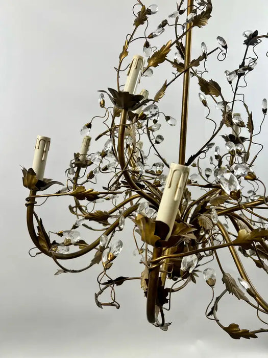 Maison Bagues Style French Foliate Design Chandelier in Bronzed Metal - 12 Arms