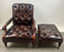 Chesterfield English Style Tufted Leather Library Chair & Ottoman by Hickory