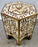 Moroccan Boho-Chic Handmade Walnut & Resin Inlay Hexagonal Side or End Table