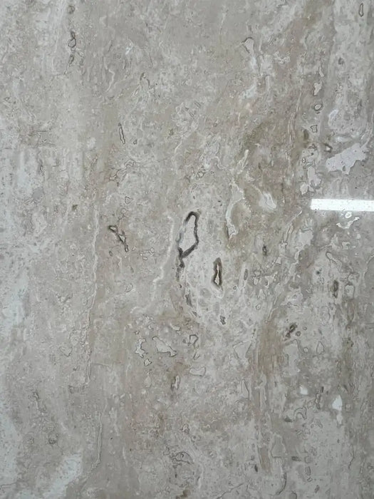 Organic Modern Travertine Three-Tier Circular Coffee Table with Metal Base