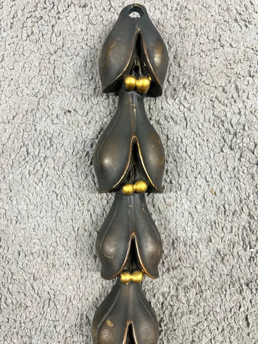 Art Nouveau Two Arms Bronze w Frosted Milk Glass Shades Wall Sconce, a set of 3