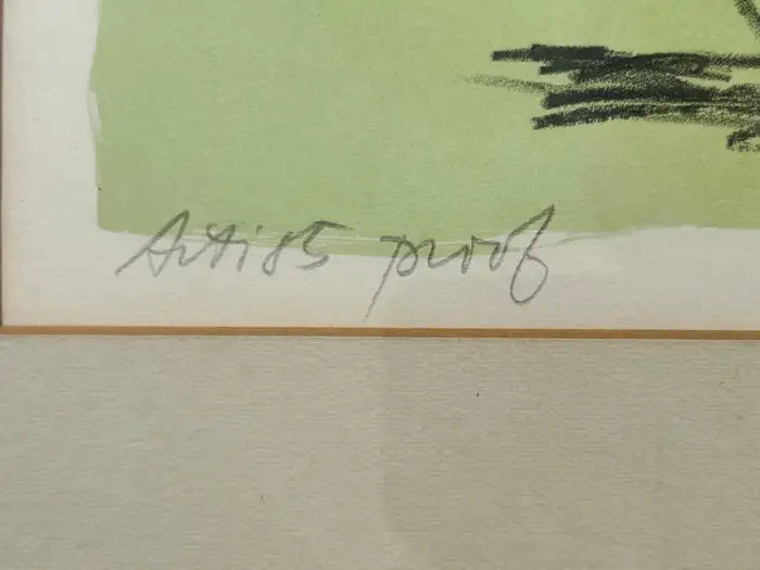 Girl Reaching Forward Lithograph by Albert Walker Signed & Framed, Artist proof 1950's