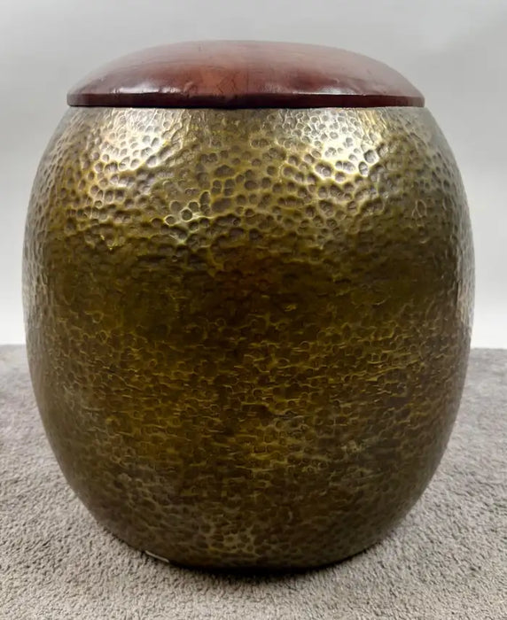 Mid-Century Modern Style Bronze Ottoman or Stool with Leather Top, a Pair