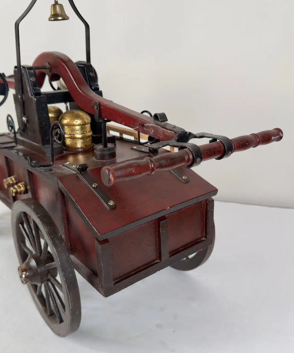 Antique Iron & Wood Fire Engine Large Model or Sculpture