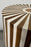 Art Deco Style Brown & White Cylindrical Walnut Resin End Table or Stool, a Pair