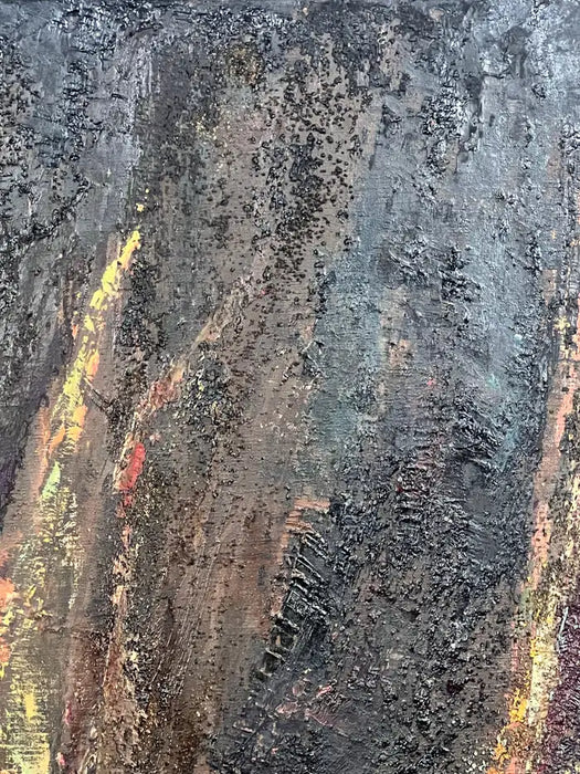 Alice Marcus " Landscape with Foil " Oil on Canvas Painting Framed, 1960's