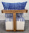 Art Deco style Walnut Lounge Chair with Blue & White Boucle Fabric