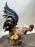 Vintage Hand-Painted Italian Majolica Ceramic Fighting Rooster Sculpture, a Pair 1980's