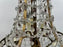 Vintage French Empire Style Gilt Bronze & Tiered Crystal & Beads Chandelier