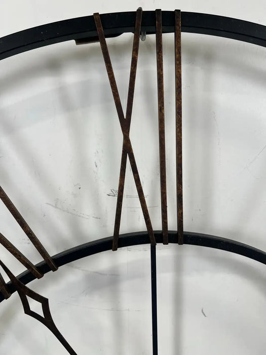 Vintage Industrial Howard Miller "Postema" 49" Oversized Wrought-Iron Wall Clock