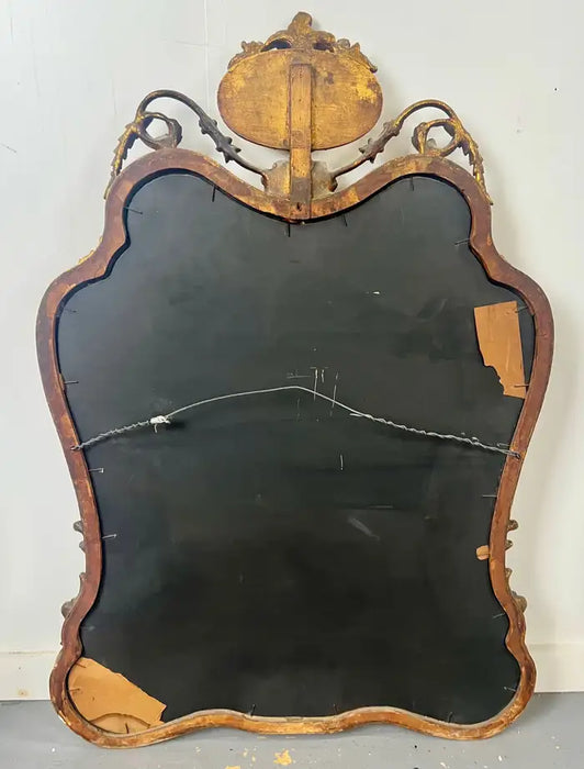 French Rococo Louis XV Style Giltwood Mantel or Wall Mirror, 19th Century