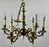 French Louis XVI Revival Style Brass Chandelier - 6 Arms