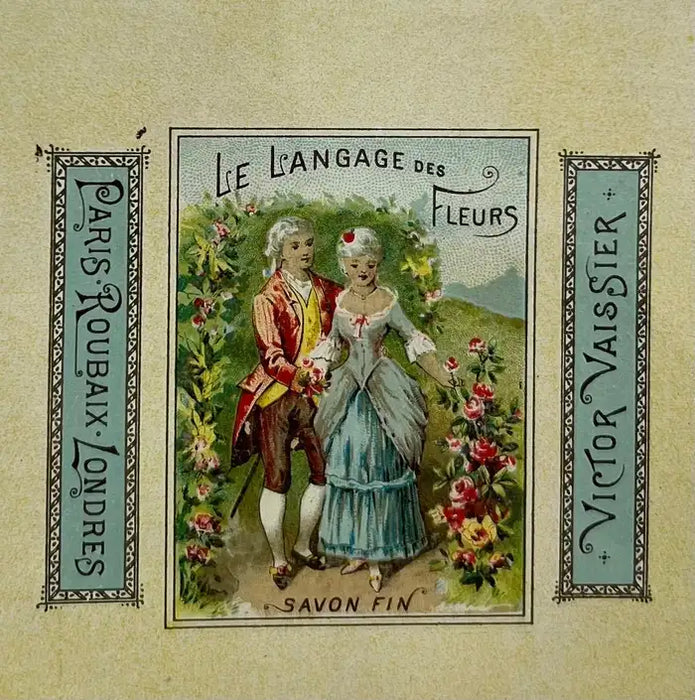 Victor Vissier French Soap Label Framed w/ COA , 1940's 1940