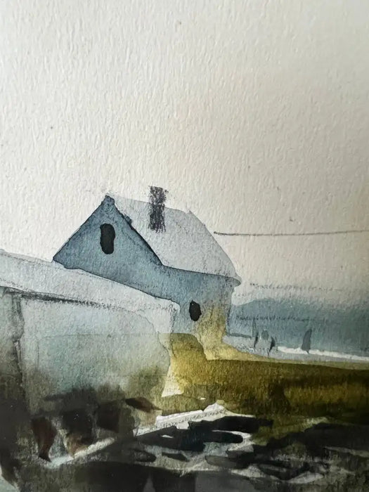 Philip Jamison Coastal Scene Watercolor Painting , Signed & Framed 1950's