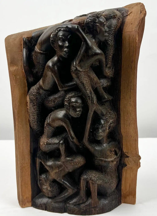 African Makonde Ebony Tree of Life Sculpture Tribal Art, 1970's 1970's