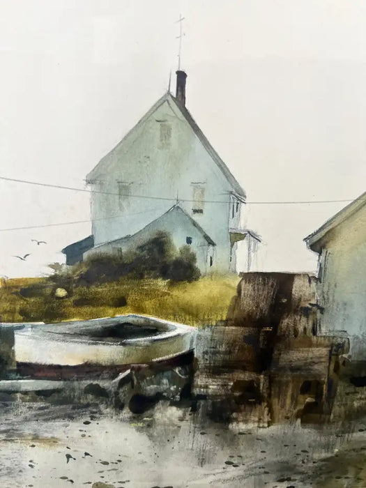 Philip Jamison Coastal Scene Watercolor Painting , Signed & Framed 1950's