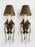 French Regency Style Bronze Wall Sconces with Crystal Drops and Shades, a Pair