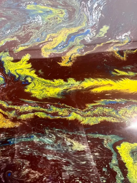 Eero Saarinen MCM Style Tulip Dining or Center Table with Epoxy Resin Design Top